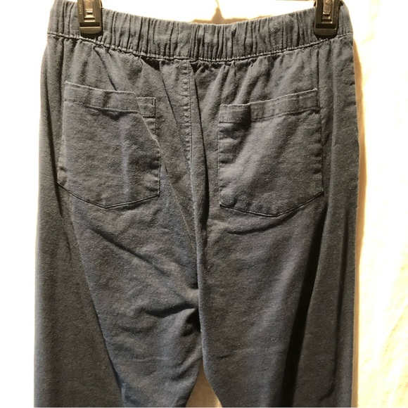 Womens Onia Linen blend with stretch pull on drawstring pants navy blue S - Picture 6 of 8
